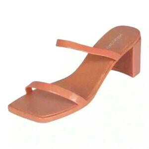 Jeffrey Campbell NEW Jamm-3 Jelly Slide Sandal Block Heels Peach Women’s 8